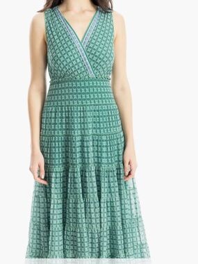 Max Studio, NEW WITHOUT TAGS,  size S, mesh midi dress, with ruffled tiers